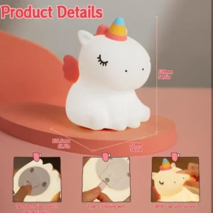 Sitting Unicorn Silicone Lamp: Magical LED Night Light for Kids